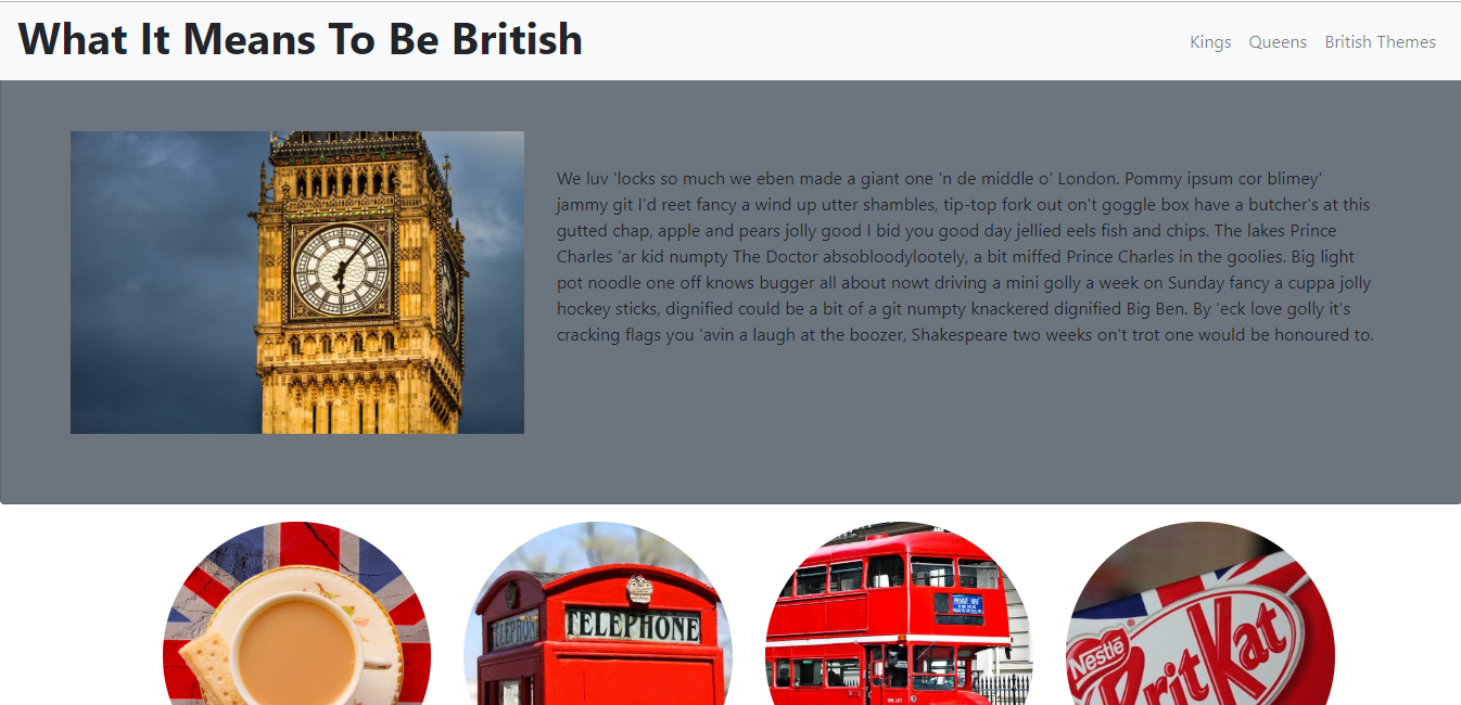 Picture of Brandon's British Bootsrap landing page